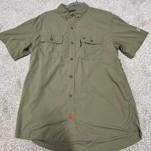 Men's Casual Olive Button Down Shirt
